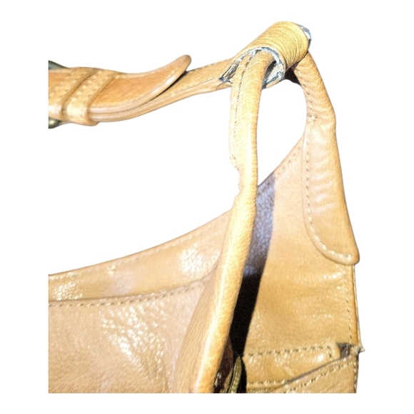J.Jill Tan Pebbled Leather Vintage Hobo  Shoulder Bag - Picture 8 of 10